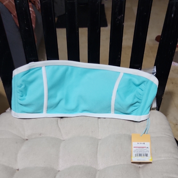 Kona Sol Other - Turquoise Bandeau Top with White Trim